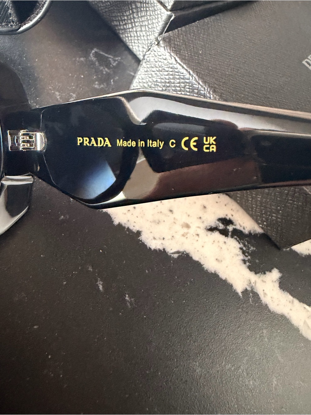 Prada Glossy Black Geometric Oversized Sunglasses - Picture 8 of 9